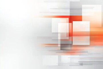 Poster - This abstract graphic features a dynamic interplay of squares and rectangles in various shades, creating a sense of movement and modernity