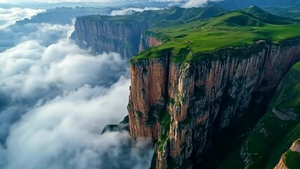 Wall Mural - Majestic Mountain Peaks Piercing the Clouds