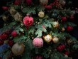 © Kittisak - Close up the christmas trees decorations in black background