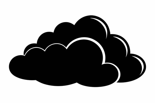 Clouds vector silhouette black design white background