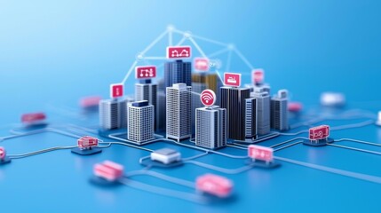Poster - Advanced security and monitoring systems that oversee the city's status and ensure swift action.