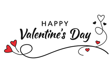 happy valentines day illustration isolated on transparent png background