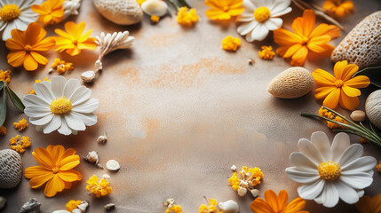 Poster - A flower arrangement with a white background and yellow flowers