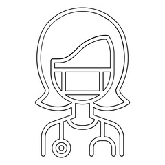 Sticker - Doctor icon in line style