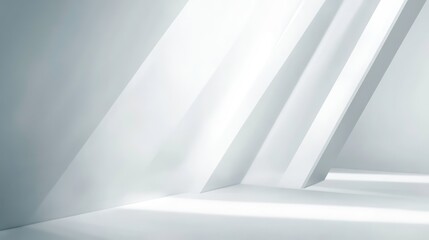 Poster - Abstract white architecture interior with sunlight beams.