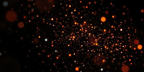 Wall Mural - abstract background with scattered golden and red sparkles on a dark canvas