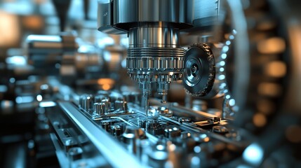 Poster - Automated machinery producing intricate parts with perfect accuracy.