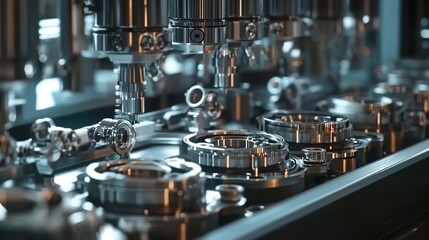 Poster - Automated machinery producing intricate parts with perfect accuracy.