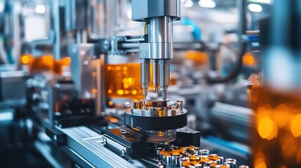Poster - Automated machinery working on precision tasks in a modern factory.