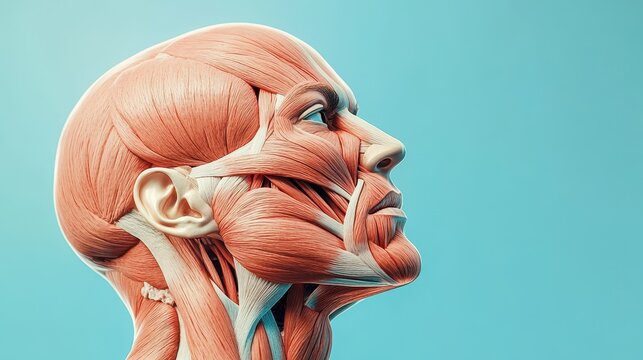 Human Anatomy Model with Visible Muscle Structure