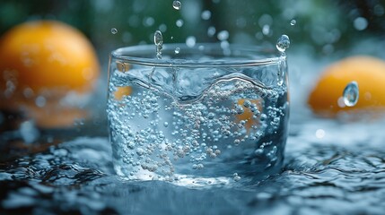 Refreshing Sparkling Water with Citrus Bubbles