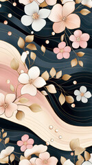 Aufkleber - delicate floral motifs combine with graceful lines and a soothing color palette, adding elegance to 