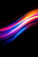 Poster - Experience dynamic and vibrant light trails that feature an incredible motion blur effect against a sleek black background, showcasing a mesmerizing array of colors in a beautifully fluid design