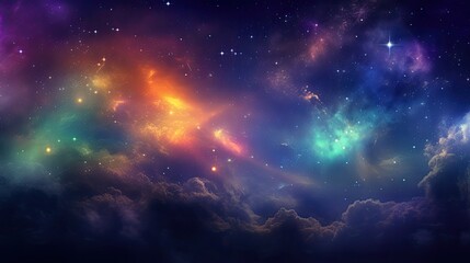 stary night cosmos. universe science astronomy. colorful space galaxy cloud nebula. illustration for