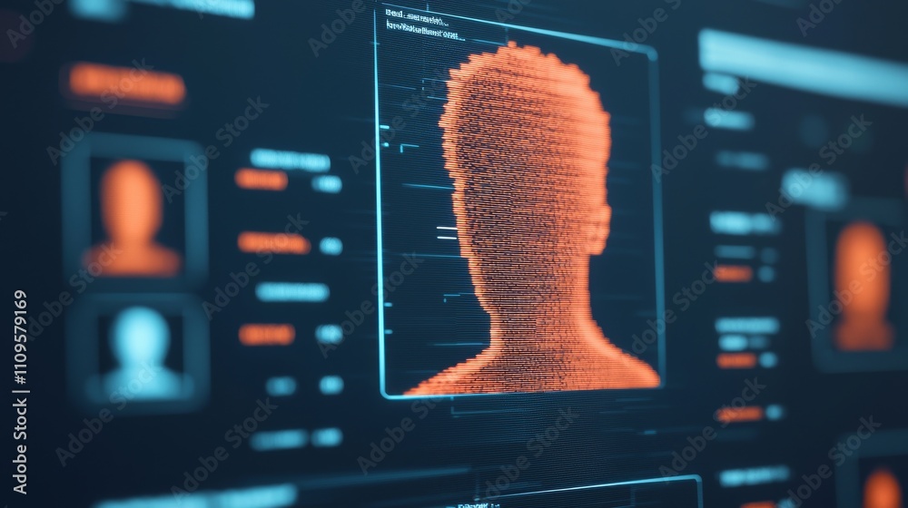 A digital representation of a human figure with a textured surface ...