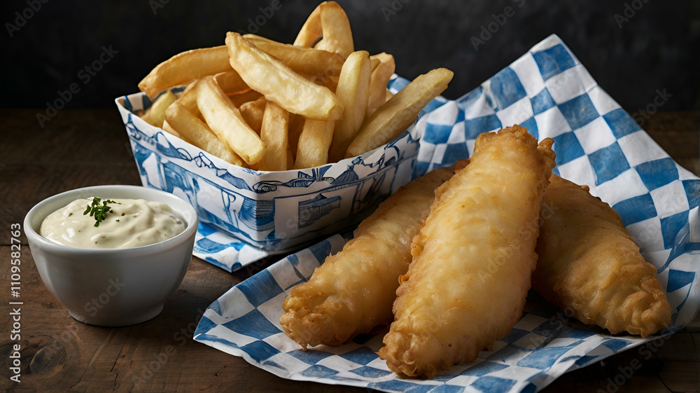 fish and chips, battered fish, fried fish, crispy chips, french fries