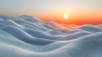 Wall Mural - undulating white waves with a minimalist matte finish creating a smooth abstract texture on a clean 