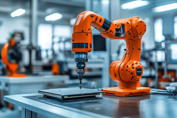 Poster - Innovative industrial design workshop with advanced robotics in action