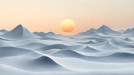 Wall Mural - Smooth flowing abstract waves of white and orange gradient tones, suitable for sophisticated design projects