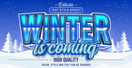 Aufkleber - Editable text style effect - Winter is coming text style theme.