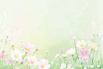 Wall Mural - spring flowers background