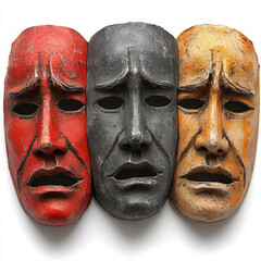 Wall Mural - Drama Masks Isolated