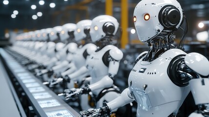 Poster - A fully automated factory with robots controlling the assembly line process.