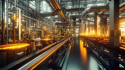 Poster - A state-of-the-art industrial factory with automated production systems.