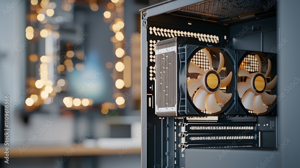 Installation of high-performance gpu in modern computer setup tech lab ...