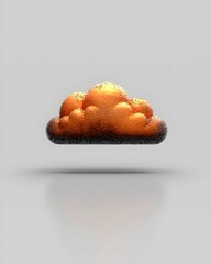 Poster - A stylized cloud icon in gradient shades of orange and black, creating a sleek and modern look against a minimalist background, emphasizing digital themes and innovation.