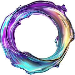 Poster - vibrant, swirling abstract design featuring shades of purple, blue, and gold, creating dynamic circular shape that evokes sense of movement and fluidity