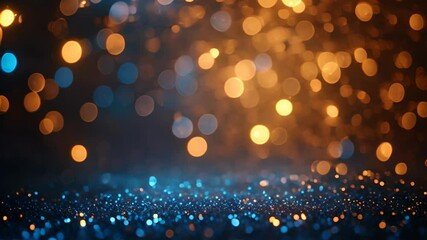 Blue and gold bokeh background