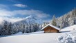 © FREDCassandra - winter onderland in austrian alps picturesque winter scene with traditional alpine hut and snowy forest