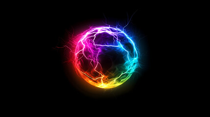 Wall Mural - glowing plasma ball lightning abstract background, plasma, ball, lightning, abstract, glowing, energ