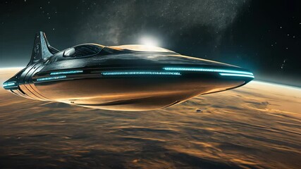 Poster - Spacecraft exploration of distant worlds in a sleek and futuristic design showcasing advanced technology and cosmic wonders