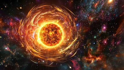 Poster - Exploring vibrant cosmic phenomena in the mesmerizing depths of space