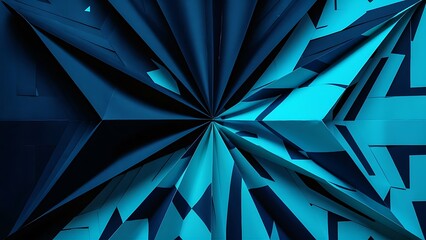 dark and bright blue geometric paper background