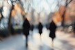 © Alina - Background of blurred city park with walking people