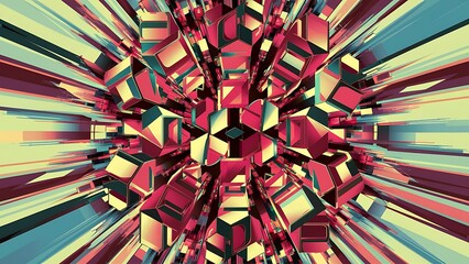 Vector Abstract geometric shape from cubes. squares