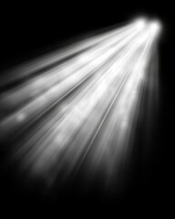 Poster - Radiating Beams of Light Create an Enchanting Atmosphere on a Dark Canvas