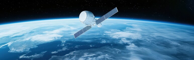 Aufkleber - Futuristic Telecom Satellite Revolutionizing Global Connectivity in Earth's Orbit
