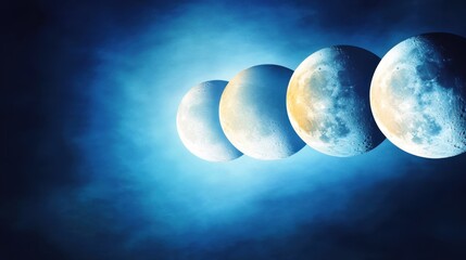 Poster - Exploring the Captivating Phases of the Moon in a Dreamy Celestial Display
