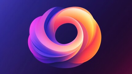 Abstract colorful 3D torus knot design.