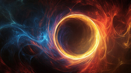 Wall Mural - Fiery Plasma Ring  Abstract Energy  Power  and Light Background