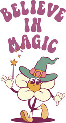 Poster - Retro groovy character design, vintage cartoon mascot sublimation design
