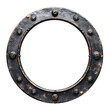 © ClicksdeMexico - A rusted metal circle with many bolts and screws