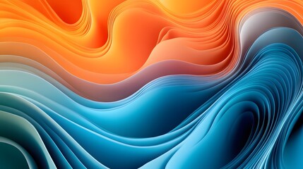 Canvas Print - Abstract Colorful Wavy Paper Layers Design