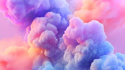 Sticker - Pastel Colored Cloudscape Abstract Art Image