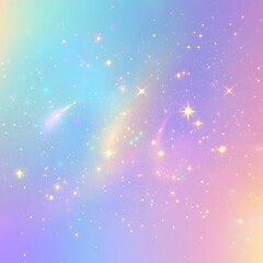 Canvas Print - Pastel Sky with Sparkling Stars and Shooting Stars