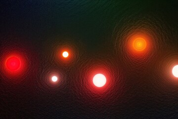 Poster - Vibrant Grainy Color Gradient Background with Red Orange White Illuminated Spots on Dark Texture
